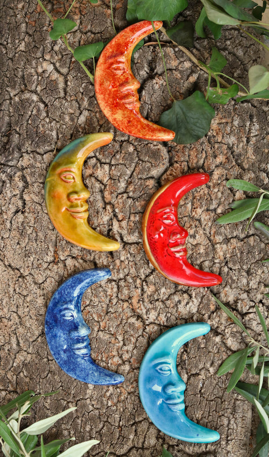 Les Lunes 4.5" Handmade Ceramic Moons from Provence - Cera d'Art French Artisan Garden Decor