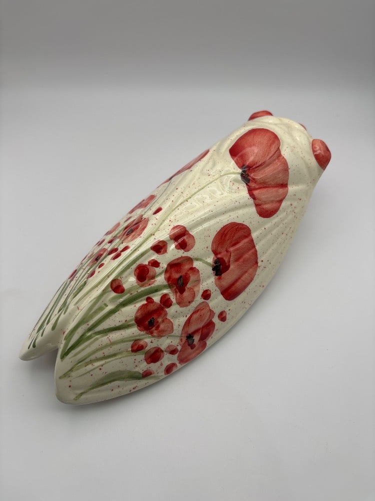 8.5" Handmade Ceramic Cicada Pocket Vases from Provence - Cera d'Art Decor