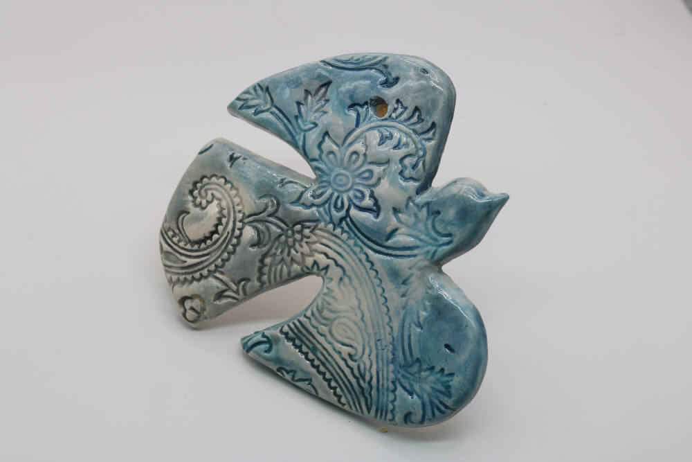 5" Handmade Ceramic Dove Wall Ornament from Provence - Cera d'Art Decor - French Catholic Christian Christmas Gifts