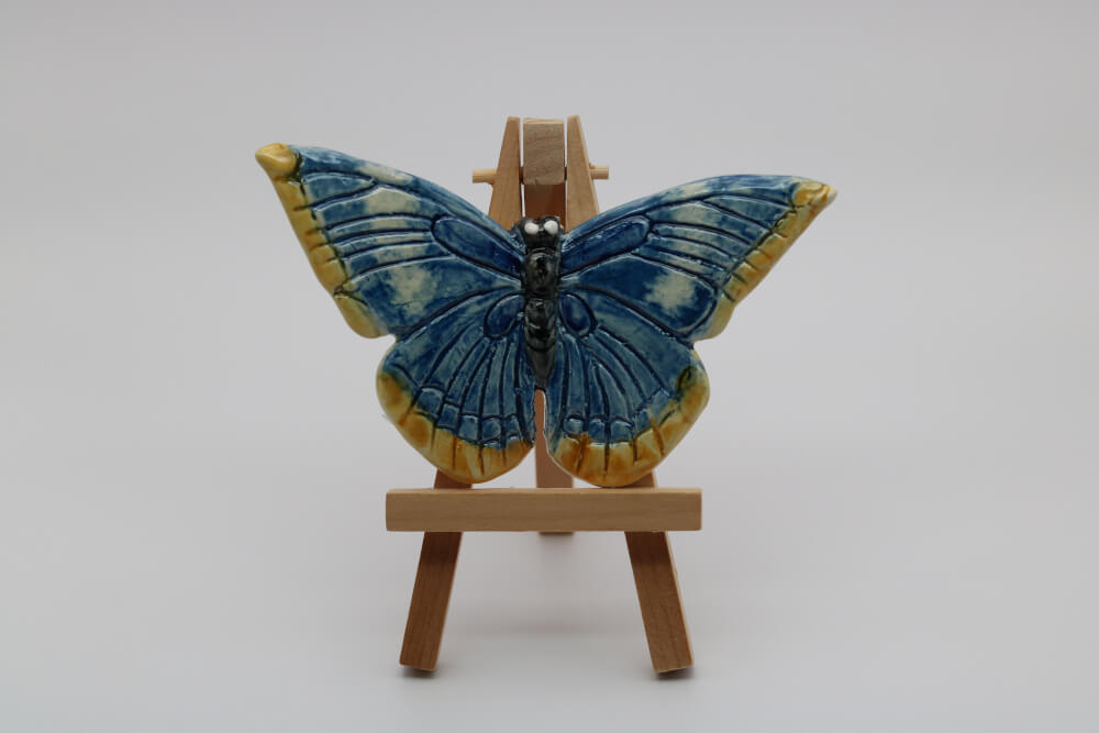 Blue Handmade Ceramic Butterflies from Provence - Cera d'Art French Artisan Garden Decor