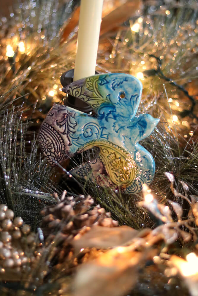 5" Handmade Ceramic Dove Wall Christmas Ornaments from Provence - Cera d'Art Decor - French Catholic Christian Gifts