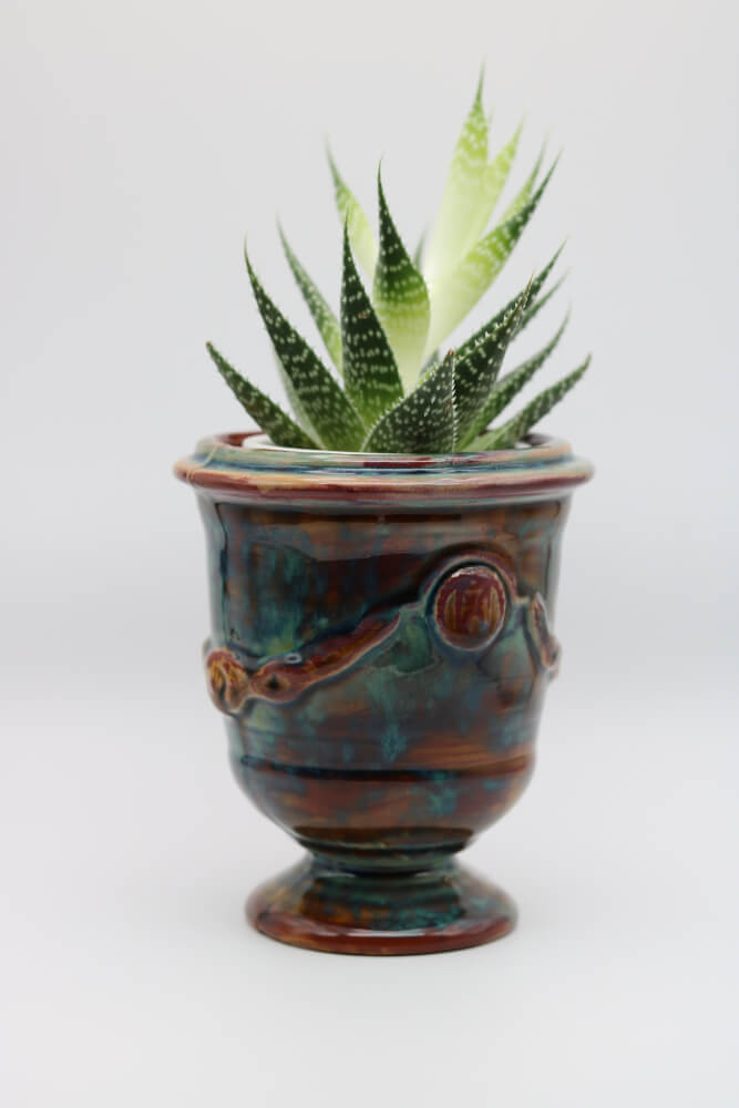 5" Handmade Ceramic Planter Pot Anduze - Cera d'Art French Artisan Home Garden Decor from Provence