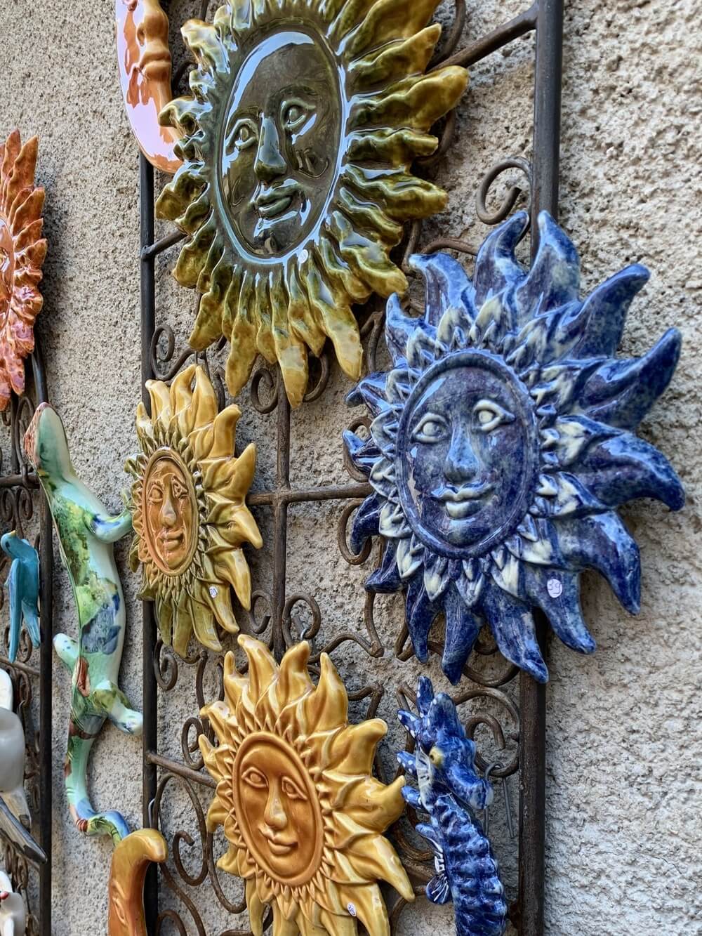 Ca et La Imports Artisan Ceramic Sun Face and Pottery  Imports