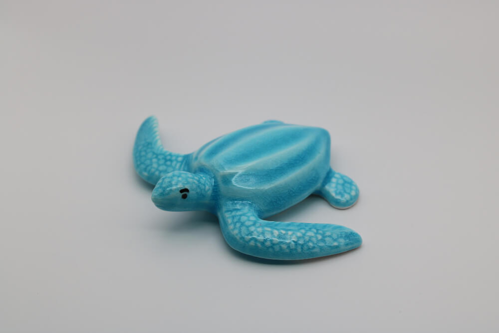 Decorative Ceramic French Mediterranean Sea Turtle Blue