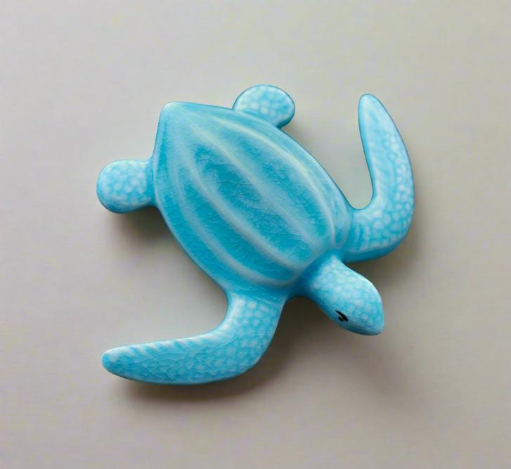 Decorative Ceramic French Mediterranean Sea Turtle Blue