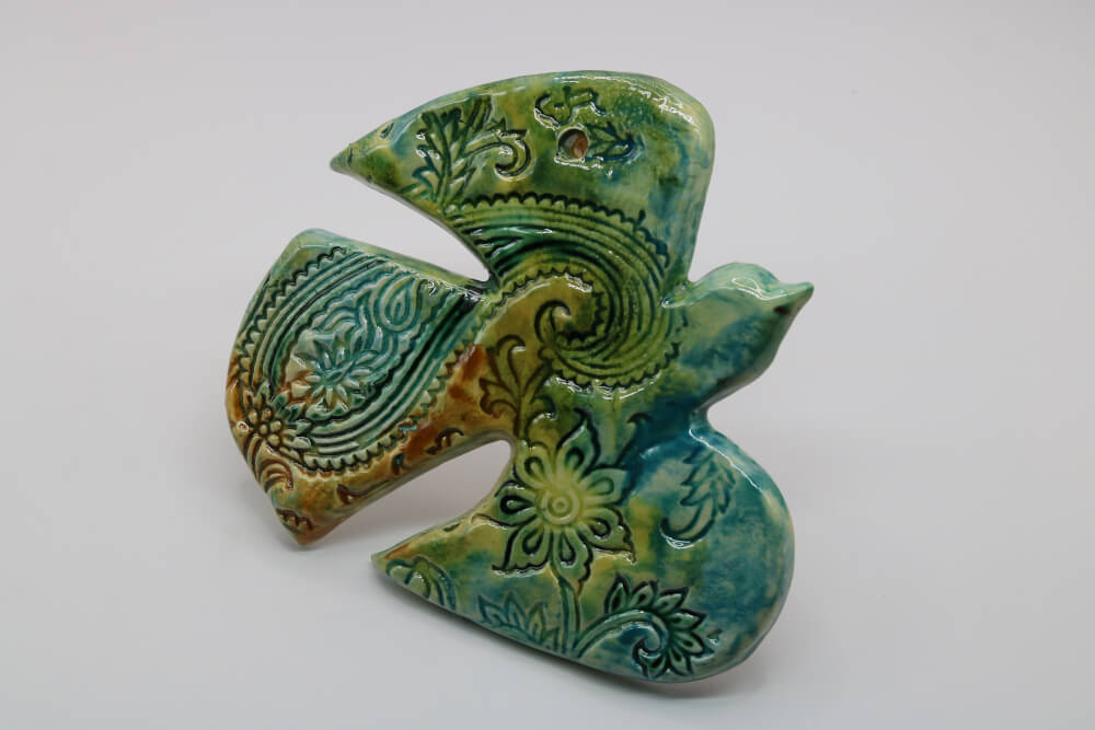 5" Handmade Ceramic Dove Wall Ornament from Provence - Cera d'Art Decor - French Catholic Christian Christmas Gifts