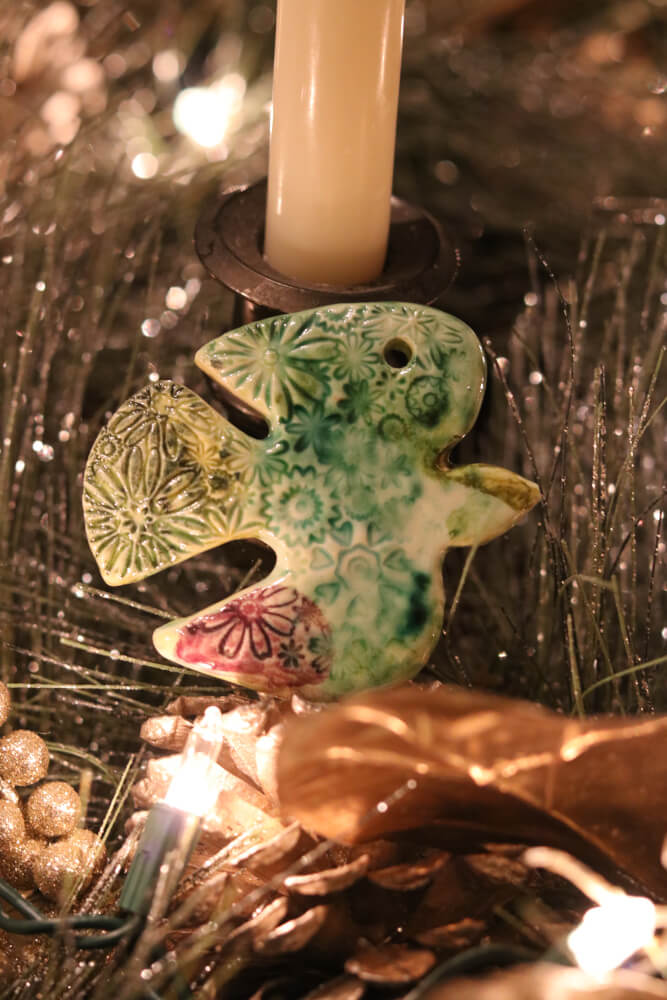 Handmade Ceramic Dove Christmas Tree Ornaments from Provence - Cera d'Art Decor - French Catholic Gifts