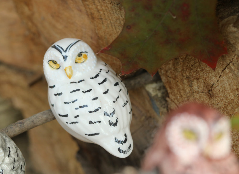 Handmade Ceramic Owl Pot Hangers from Provence Cera d'Art French Garden Decor - Plant Hugger