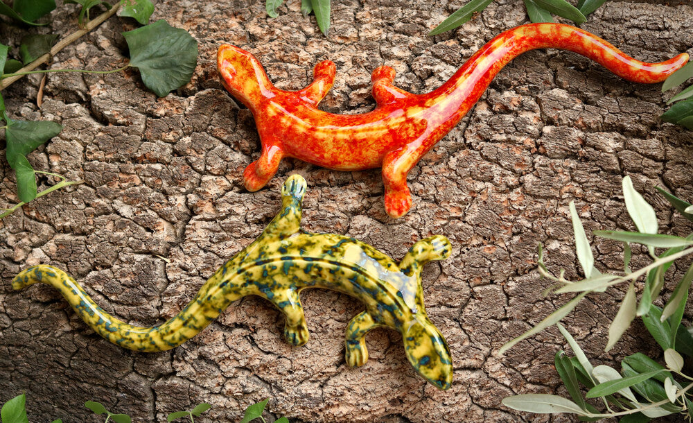 Handmade Ceramic Salamander from Provence – Cera d'Art French Artisan Wall Decor Home and Garden