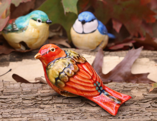 Handmade Ceramic Sparrow Bird Pot Hangers from Provence - Cera d'Art Garden Decor