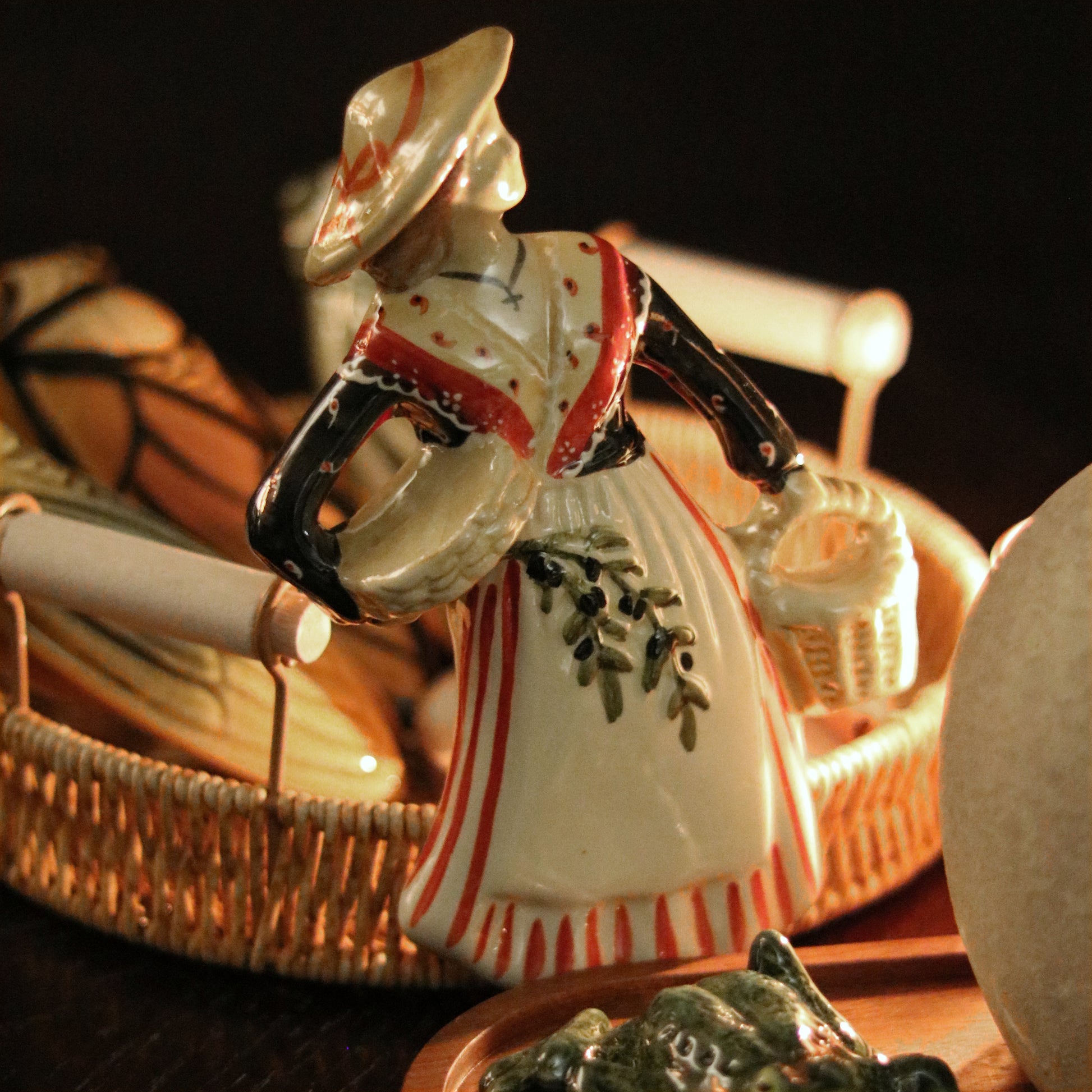 Madame Ça et Là - French Artisan Ceramic Nissart Wall Ornament from Nice Provence Traditional Costume Nicoise