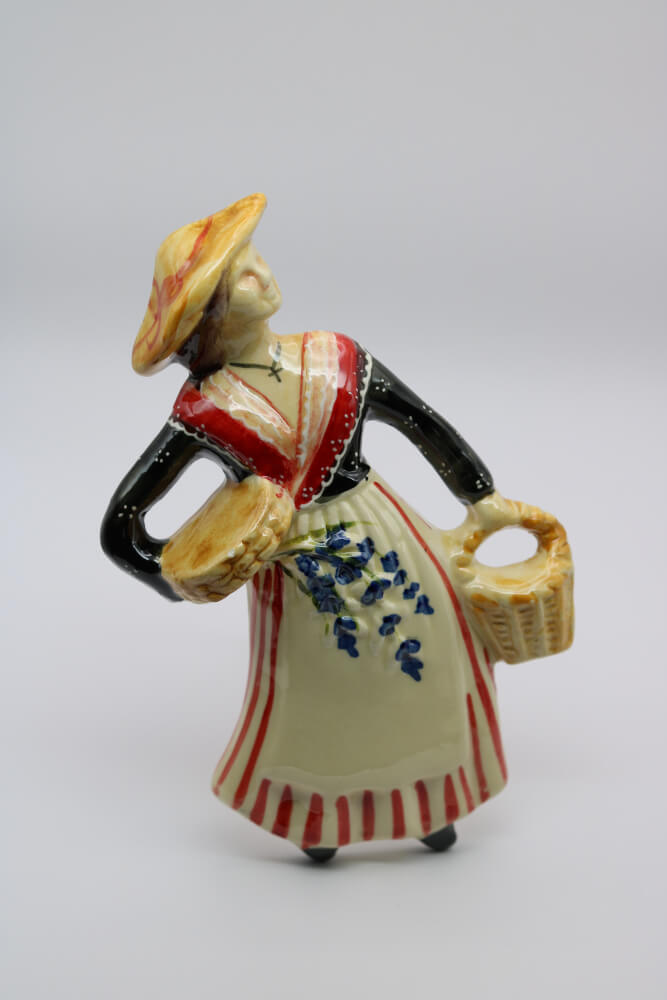 Madame Ça et Là - French Artisan Ceramic Nissart Wall Ornament from Nice Provence Traditional Costume Nicoise