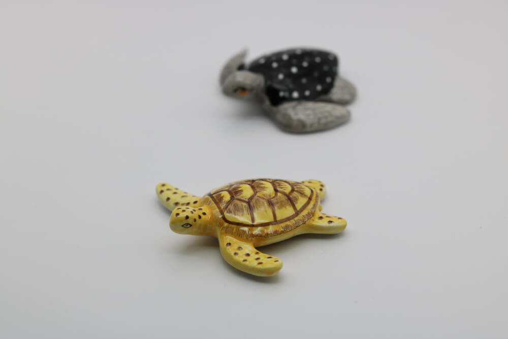 Mini Ceramic French Mediterranean Yellow Sea Turtle Magnet
