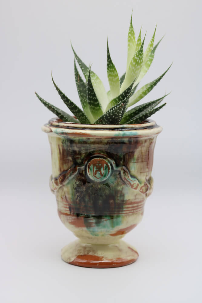 Moss 5" Handmade Ceramic Planter Pot Anduze - Cera d'Art French Artisan Home Garden Decor from Provence