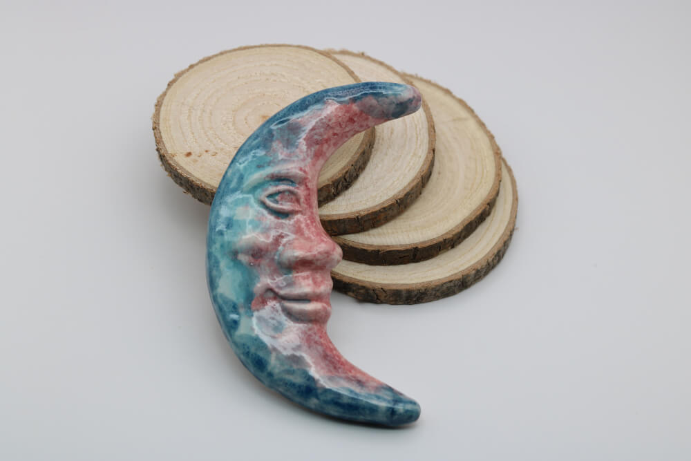 La Lune 4.5" Handmade Ceramic Moon from Provence - Cera d'Art French Artisan Garden Decor