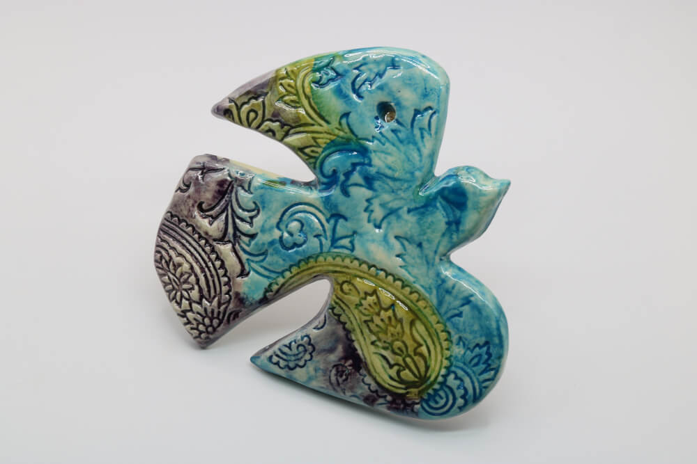 5" Handmade Ceramic Dove Wall Ornament from Provence - Cera d'Art Decor - French Catholic Christian Christmas Gifts