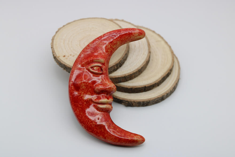 La Lune 4.5" Handmade Ceramic Moon from Provence - Cera d'Art French Artisan Garden Decor