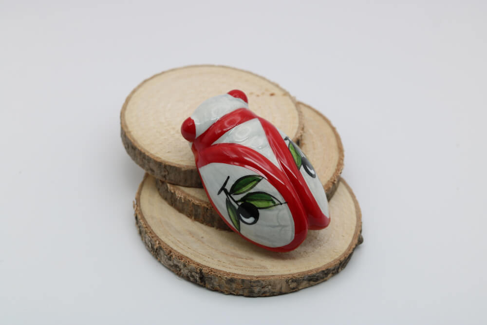 Red Gray Mini Handmade Ceramic Cicada Wall Ornaments from Provence – Terres et Couleurs Decor Cigale