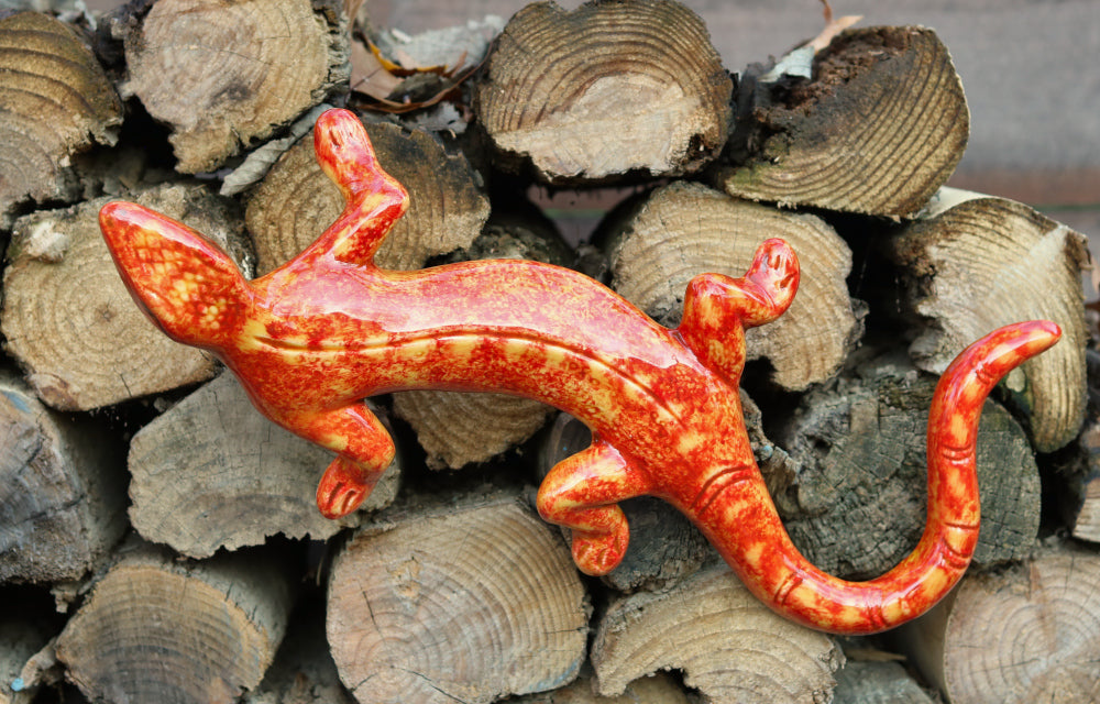 16" Handmade Ceramic Lizard from Provence – Cera d'Art French Artisan Wall Decor Home and Garden