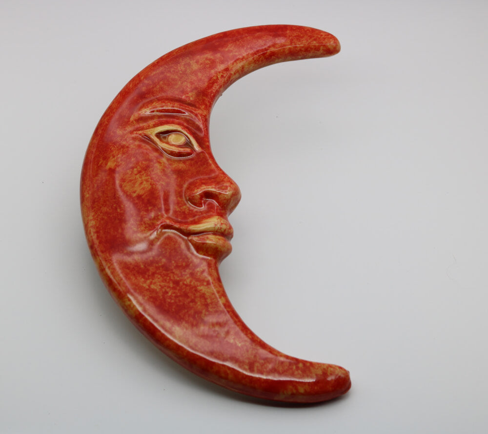 9" Handmade Ceramic Moon from Provence – Cera d'Art French Artisan Wall Decor Home and Garden