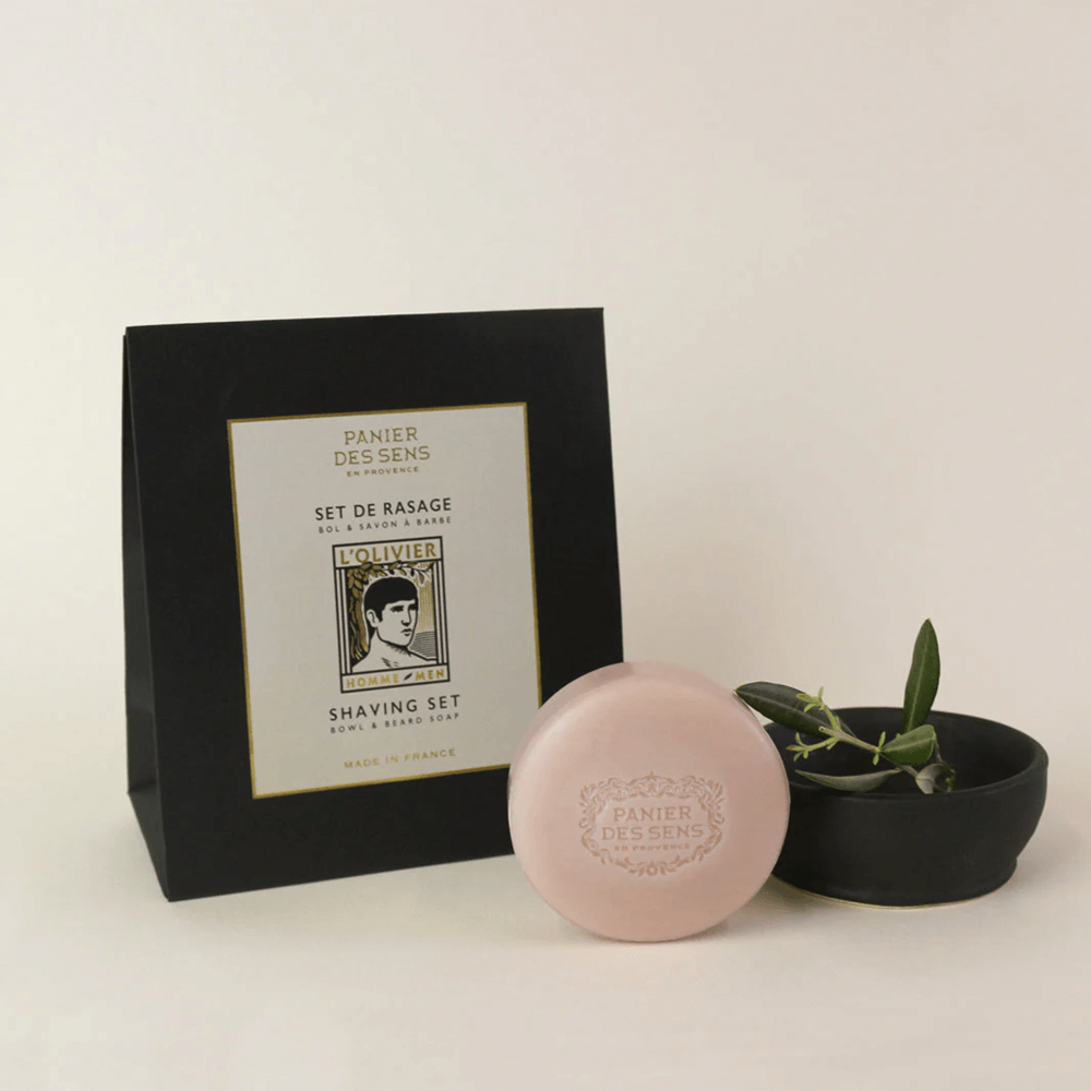 L'Olivier Shaving Set Bowl & Beard Soap - Gift Set for Men