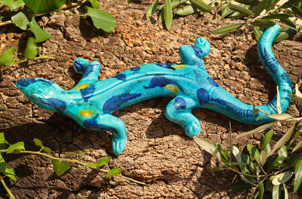 16" Handmade Ceramic Lizard from Provence – Cera d'Art French Artisan Wall Decor Home and Garden