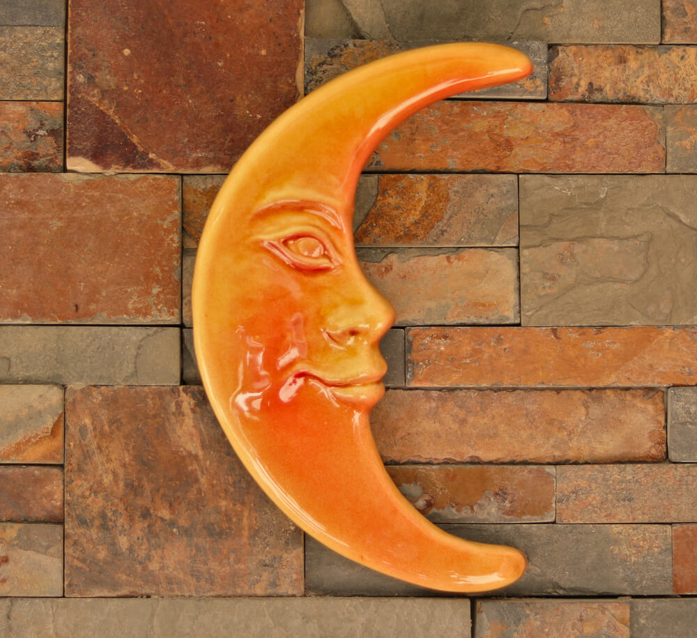 9" Handmade Ceramic Moon from Provence – Cera d'Art French Artisan Wall Decor Home and Garden