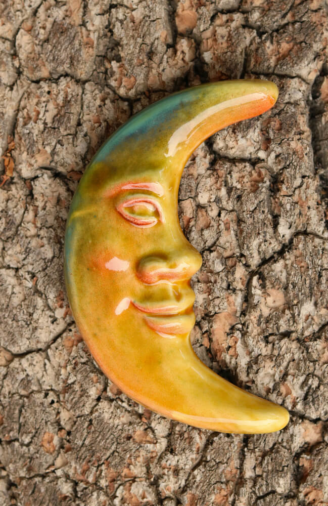 La Lune 4.5" Handmade Ceramic Moon from Provence - Cera d'Art French Artisan Garden Decor