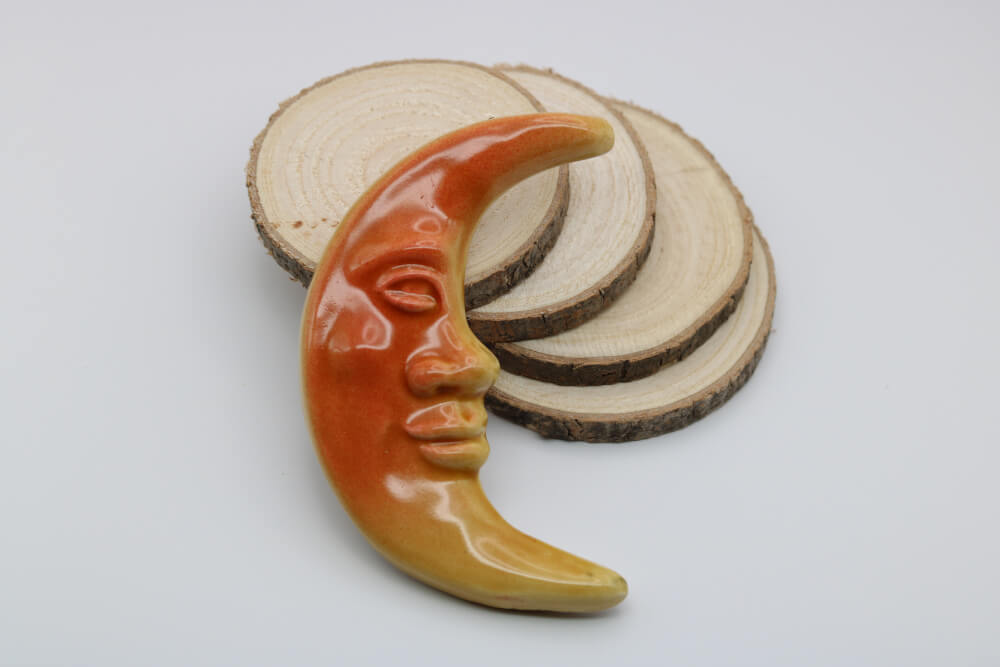 La Lune 4.5" Handmade Ceramic Moon from Provence - Cera d'Art French Artisan Garden Decor