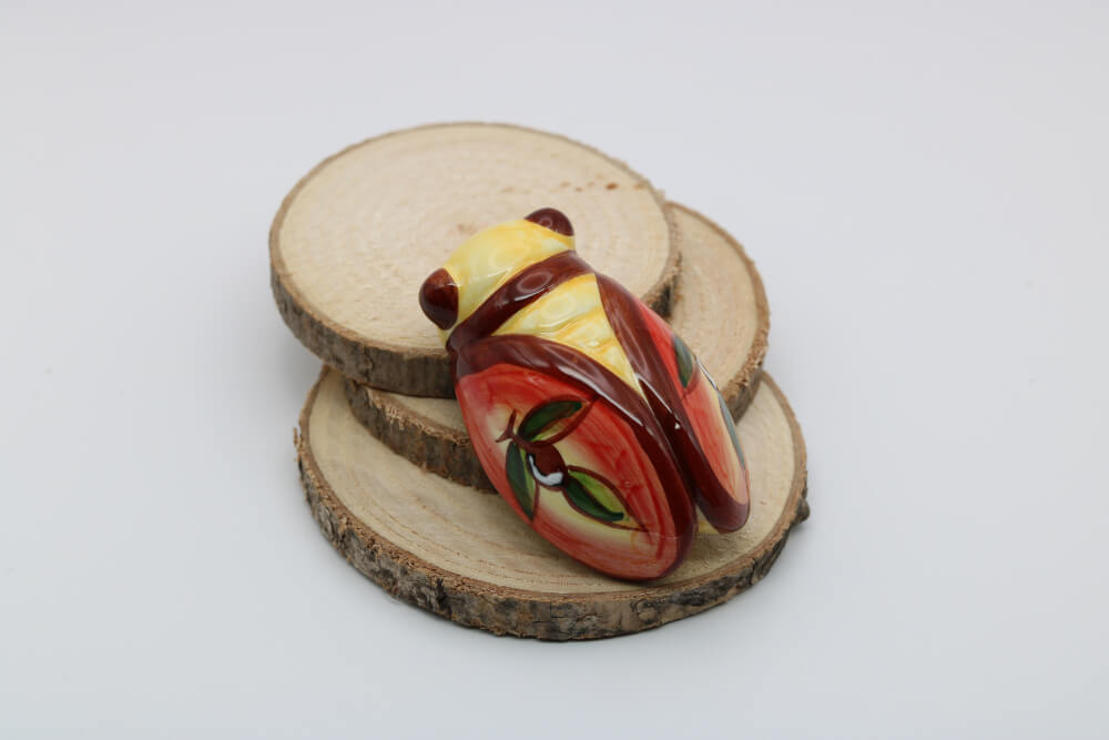Yellow Red Mini Handmade Ceramic Cicada Wall Ornaments from Provence – Terres et Couleurs Decor Cigale