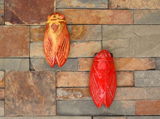 Ceramic Cicada Wall Ornament 4.5"