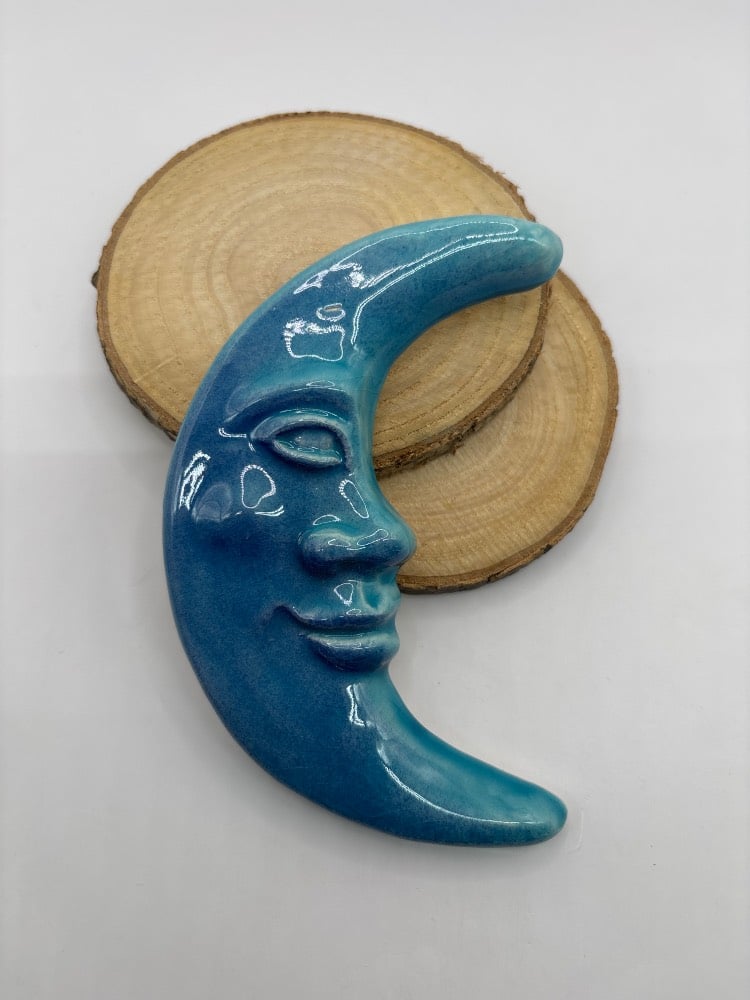 4.5" Handmade Ceramic Moon from Provence - Cera d'Art French Artisan Garden Decor
