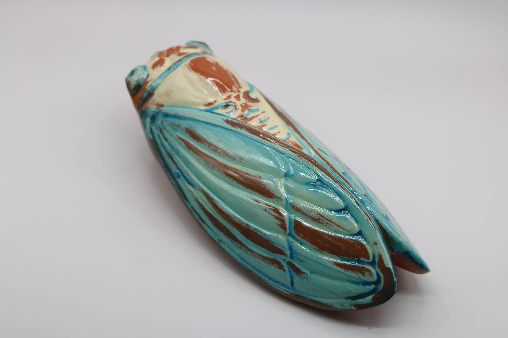 8.5" Handmade Ceramic Cicada Pocket Vases from Provence - Cera d'Art Decor