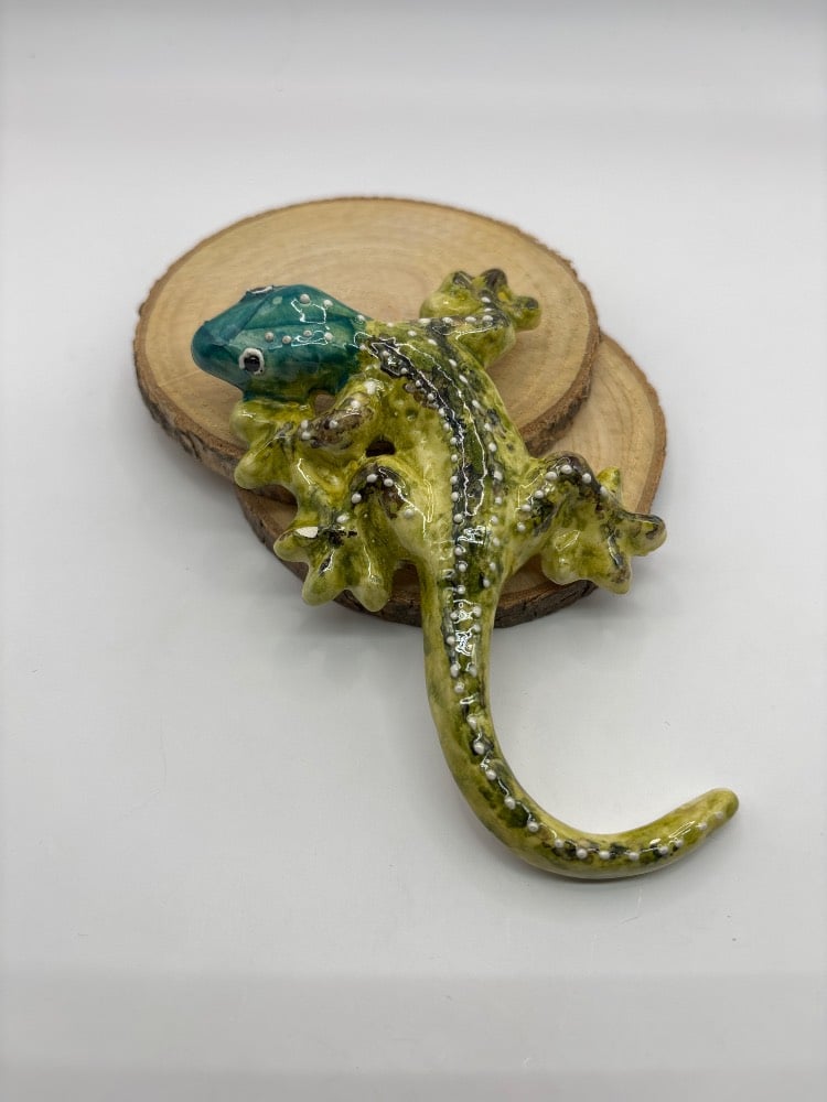 5" Handmade Ceramic Gecko from Provence – Cera d'Art French Artisan Decor
