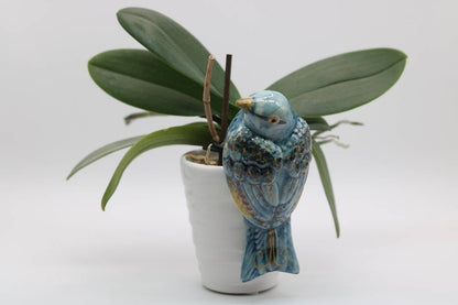 Handmade Ceramic Sparrow Bird Pot Hangers from Provence - Cera d'Art Garden Decor