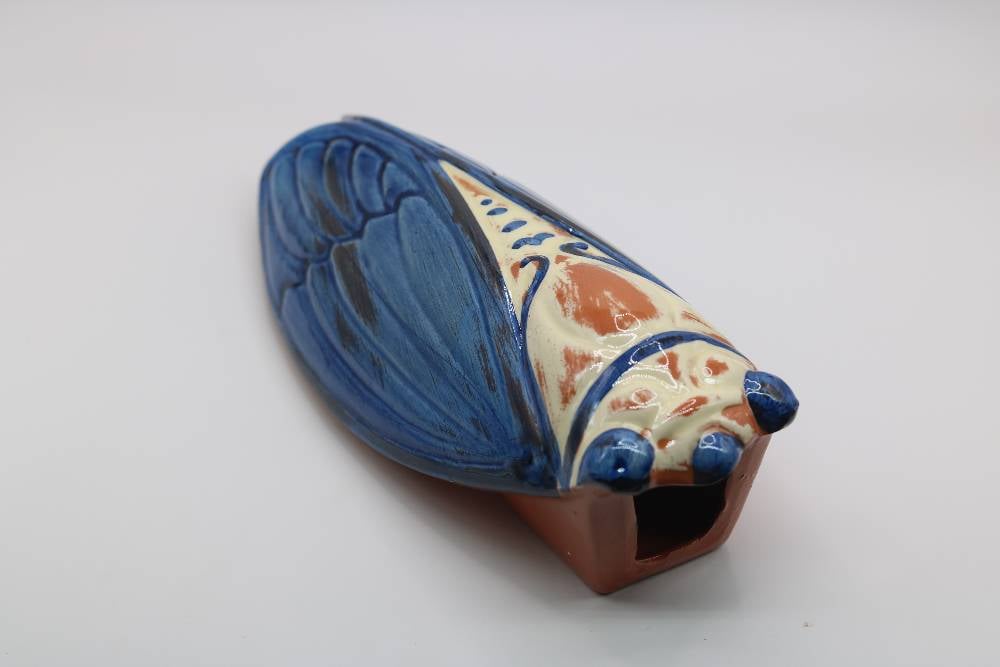 8.5" Handmade Ceramic Cicada Pocket Vases from Provence - Cera d'Art Decor