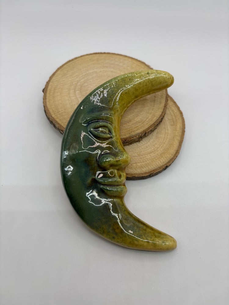 4.5" Handmade Ceramic Moon from Provence - Cera d'Art French Artisan Garden Decor