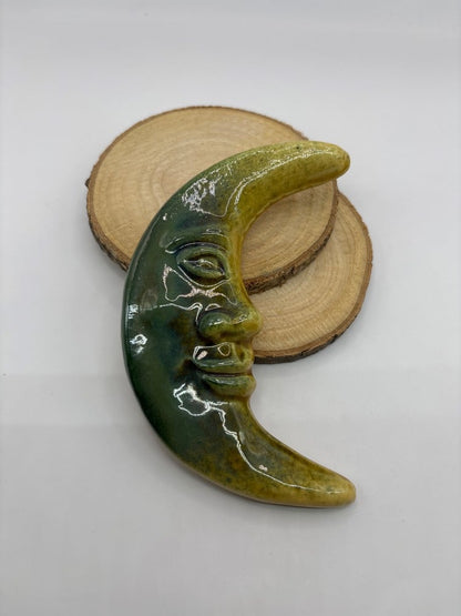 4.5" Handmade Ceramic Moon from Provence - Cera d'Art French Artisan Garden Decor