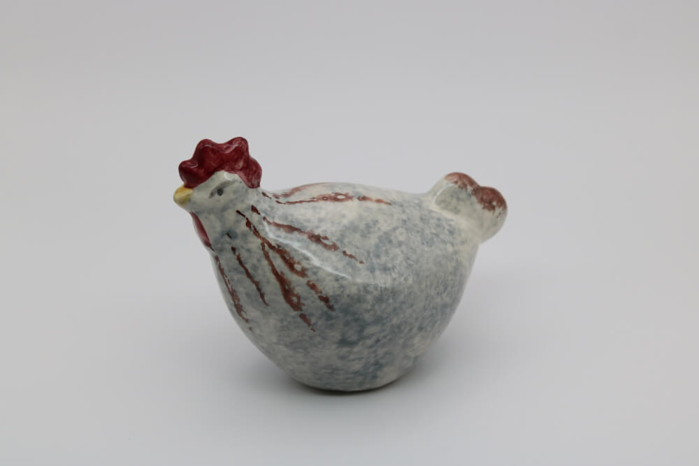 Blue Gray Handmade Ceramic Chickens from Provence - Cera d'Art French Decor Hens