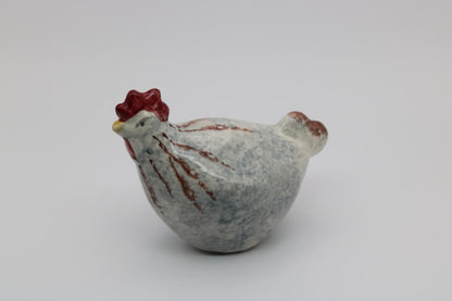 Blue Gray Handmade Ceramic Chickens from Provence - Cera d'Art French Decor Hens