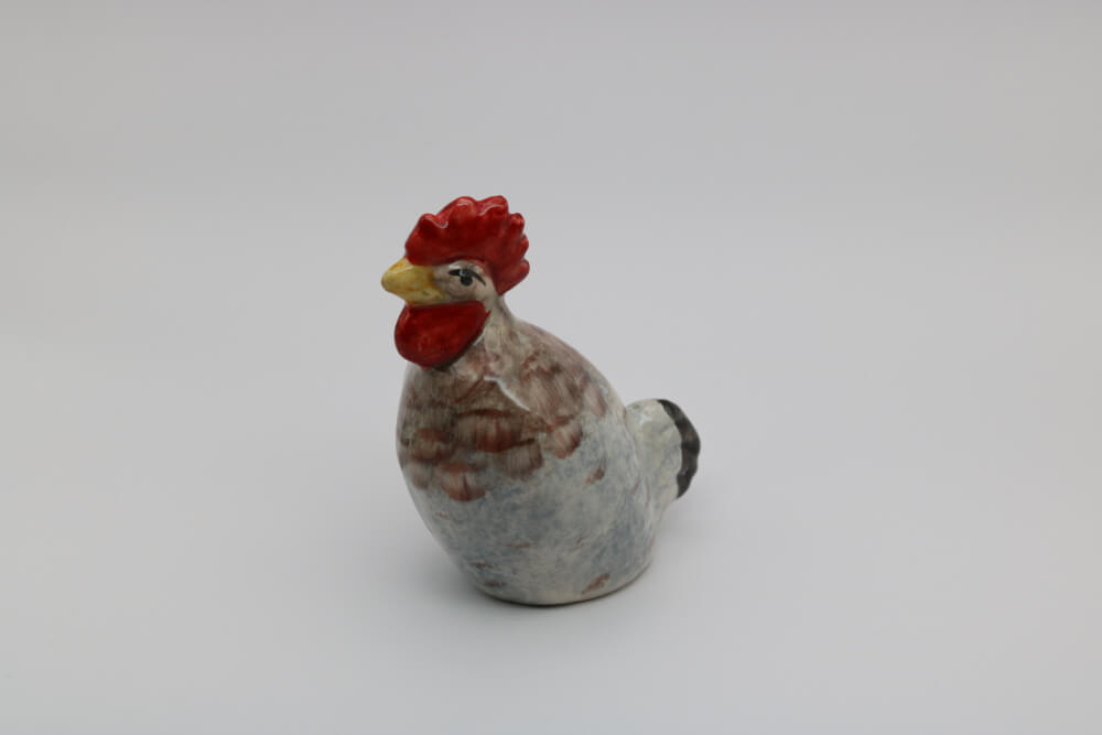 Blue Gray Handmade Ceramic Roosters from Provence - Cera d'Art Decor