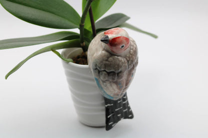 Handmade Ceramic Sparrow Bird Pot Hangers from Provence - Cera d'Art Garden Decor