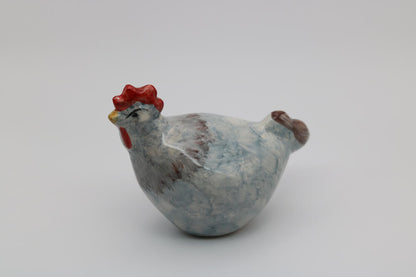 Light Blue Handmade Ceramic Chickens from Provence - Cera d'Art French Decor Hens