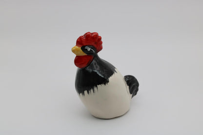 Black and White Handmade Ceramic Roosters from Provence - Cera d'Art Decor