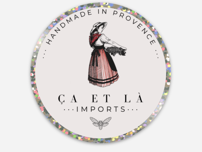 Handmade in Provence Ça et Là Imports Sticker - Die Cut Vinyl Glitter Finish 3" x 3"