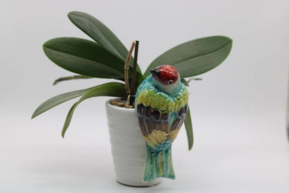 Handmade Ceramic Sparrow Bird Pot Hangers from Provence - Cera d'Art Garden Decor