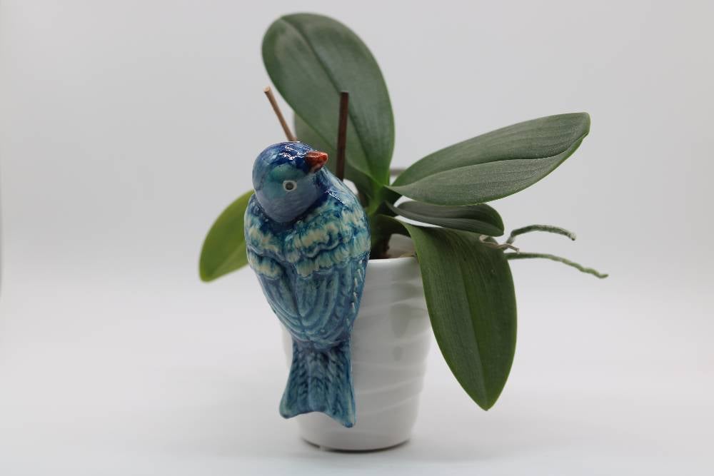 Handmade Ceramic Sparrow Bird Pot Hangers from Provence - Cera d'Art Garden Decor