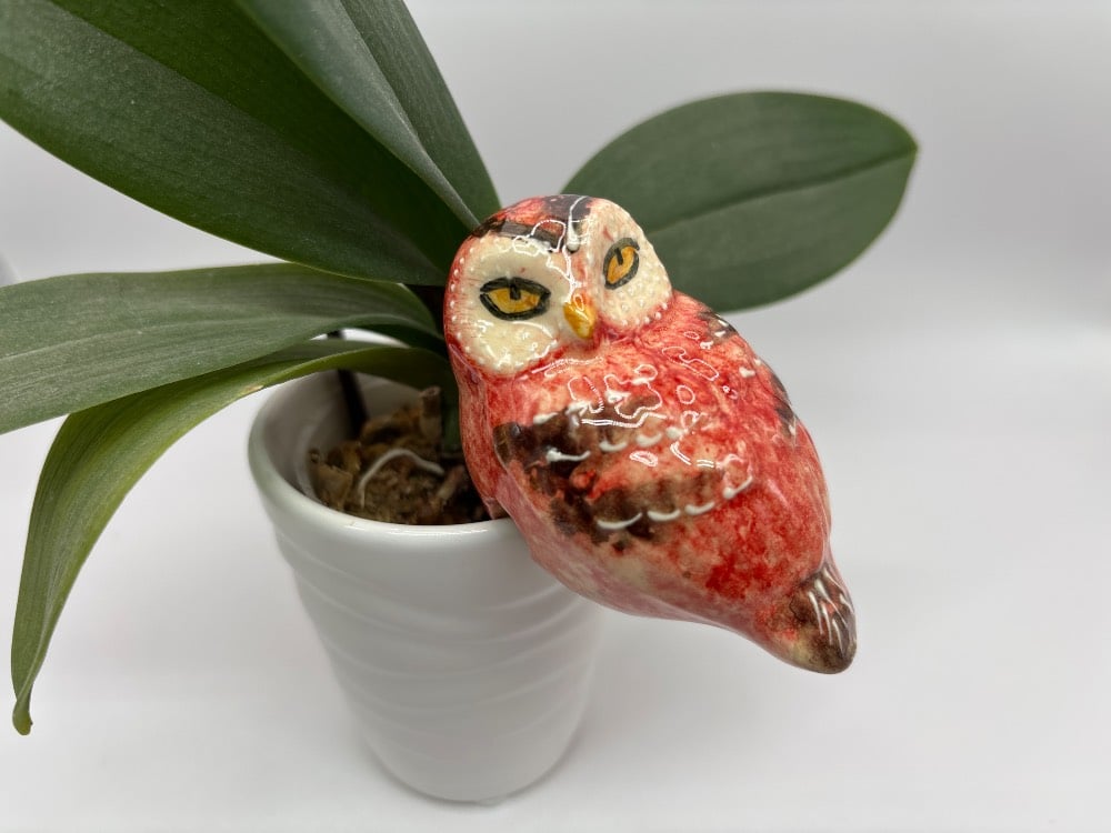 Handmade Ceramic Owl Pot Hangers from Provence - Cera d'Art Garden Decor